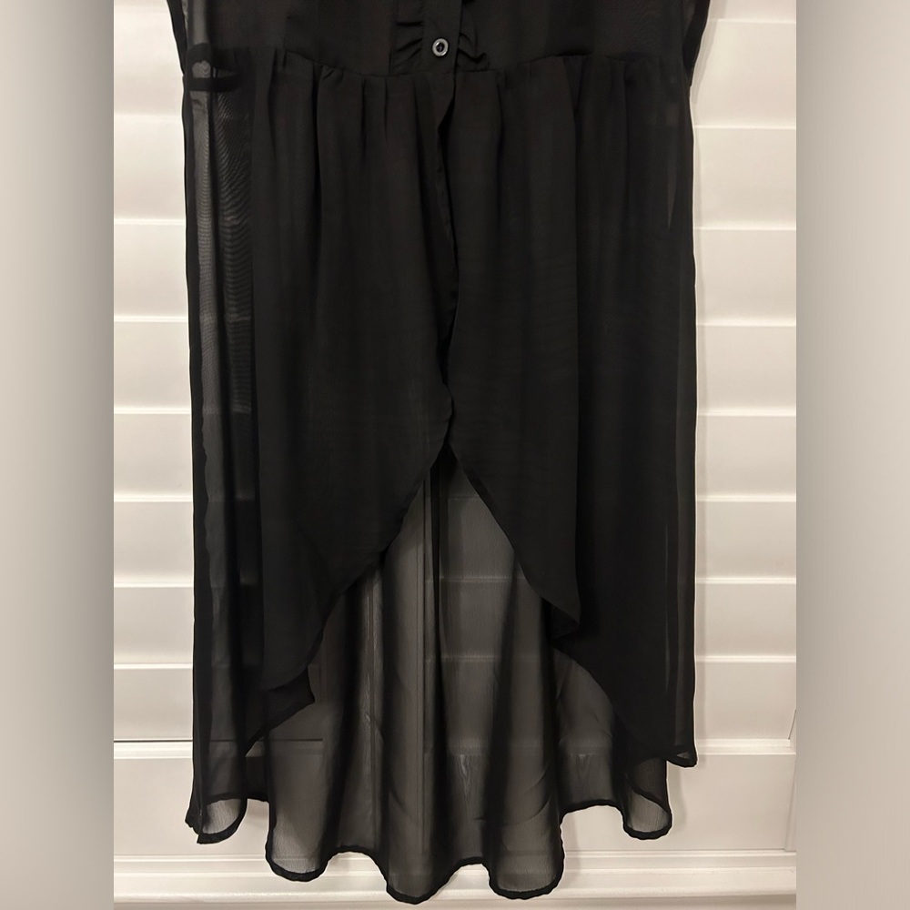New York & Company Black High/Low Blouse - Picture 4 of 6